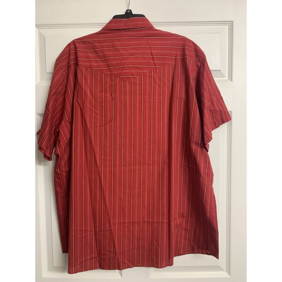 Rustler By Wrangler Pearl Snap x-Long Tails Striped  Shirt Size XXL Equestrian - Picture 3 of 7